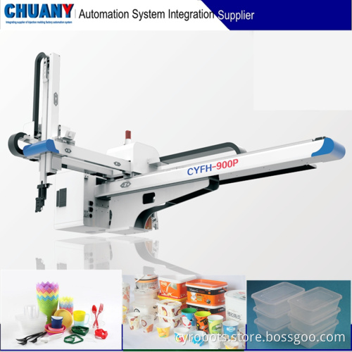 IML Robot Automatic In Mold Labeling System for thin wall plastic iml container